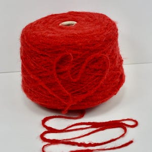 Filato misto lana e alpaca - Colore rosso per lavoro a maglia, uncinetto e tessitura - Opzioni da 100-200 g/3,53-7,05 oz