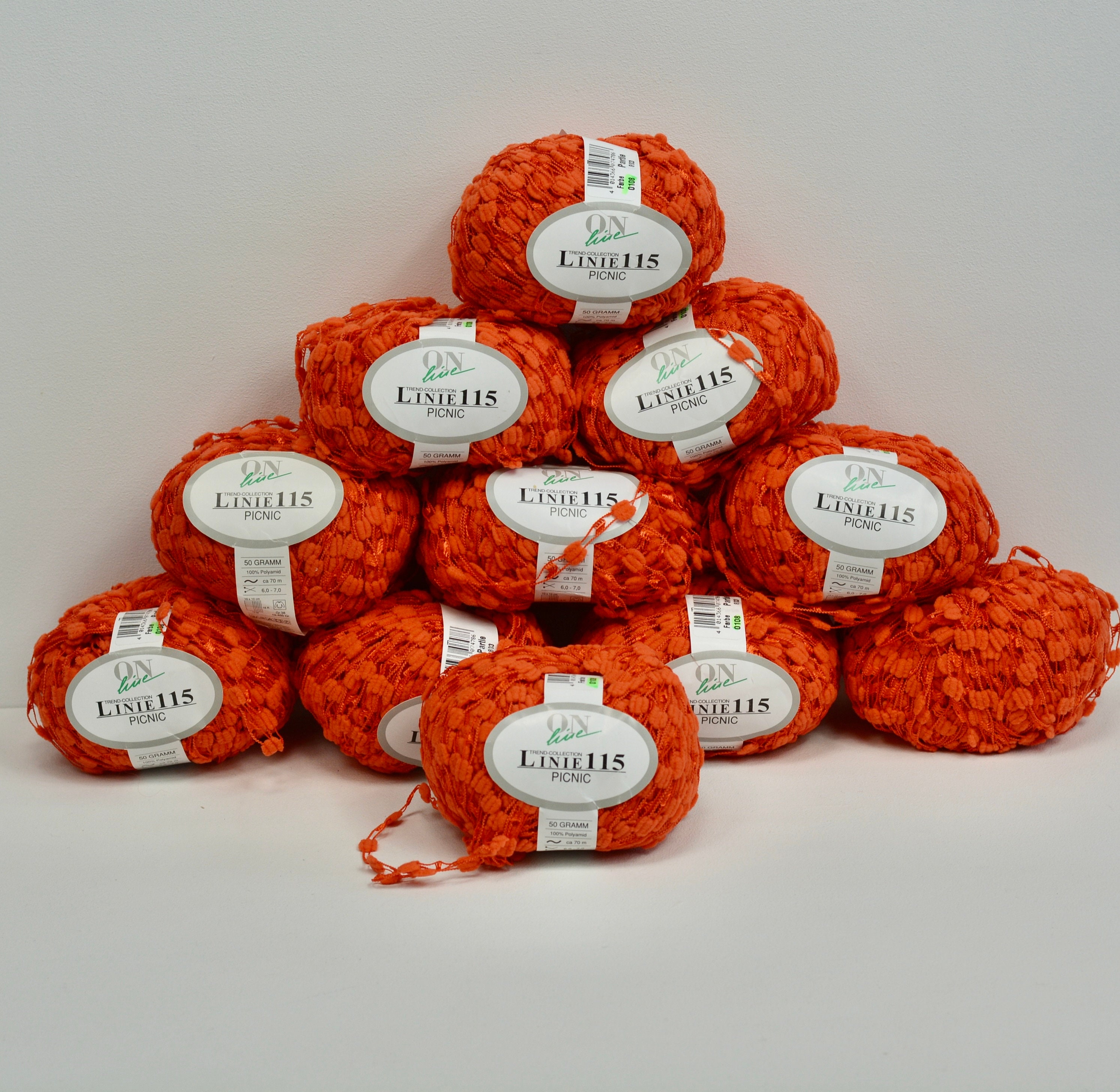 LINIE 115 Ladder Ribbon Yarn 50 Gr Skeins in Orange Color. Etsy