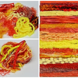 Fiber Art Yarn Bundle 15 Skeins in 9 Unique Color Options Novelty Yarn in 1/2/3 Yard Lengths Summer Joy