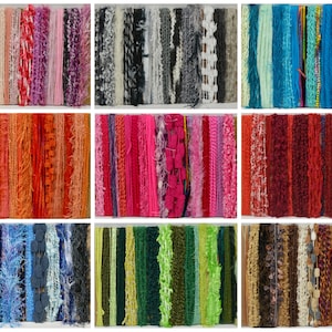 Bundle di filati Fiber Art - 15 mini gomitoli in 9 opzioni di colore uniche - Filato originale in lunghezze di 1/2/3 iarde