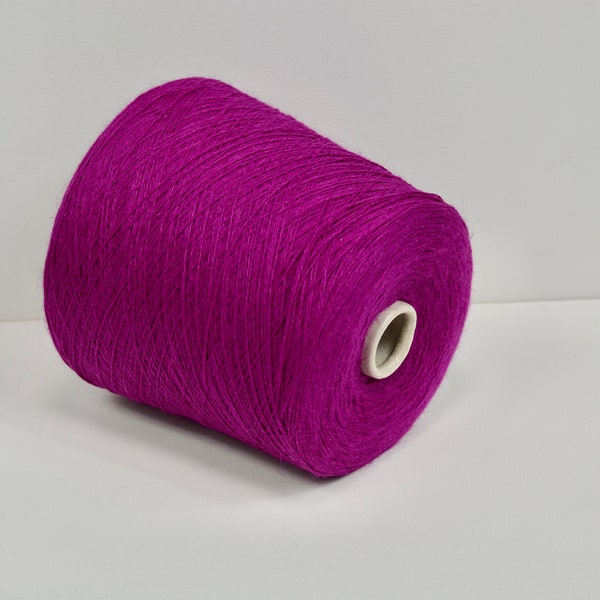 Fil de laine mérinos angora fuchsia - 50-150g - pour le tissage, le tricot à la main et le crochet - MILLEFILI Luxury Yarn Cake