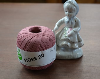Paradies FIORE 20 Cotton yarn Warp Tread 100% Pure Mercerised Crochet Old Rose Cotton yarn 50g - 420m