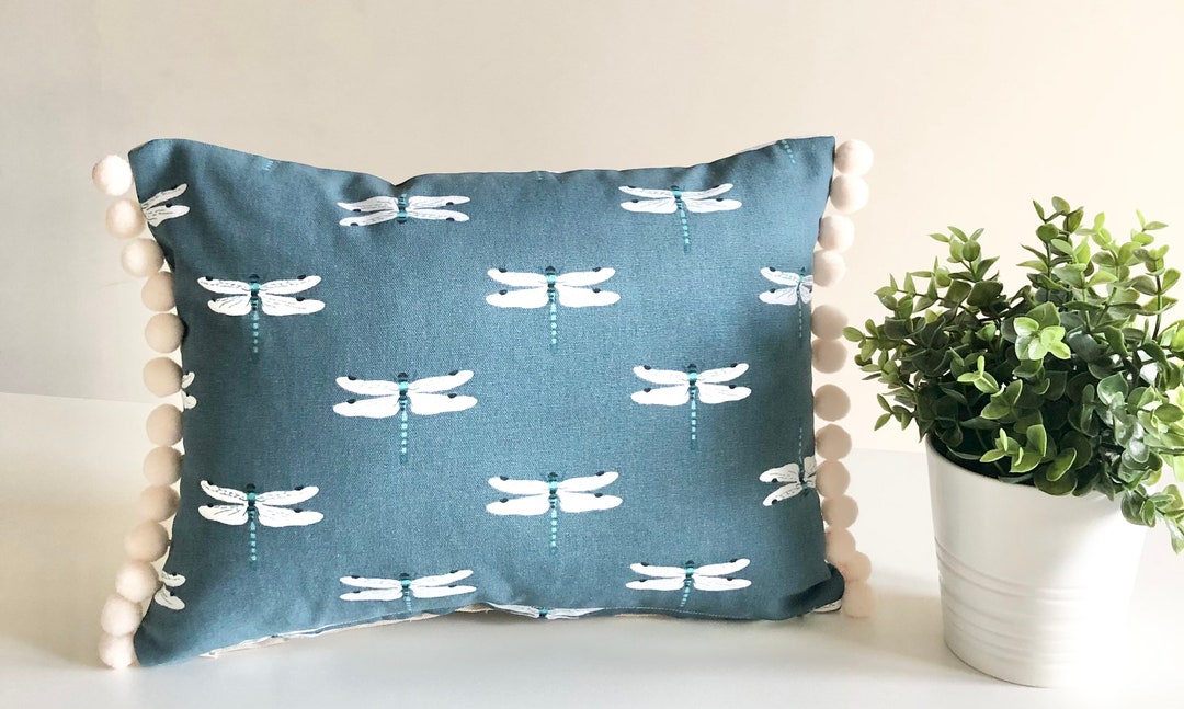 Sophie Allport Dragonfly Cushion With Pompoms Etsy