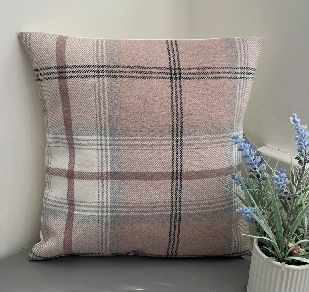Balmoral Tartan Blush Pink Cushion Covers Etsy UK