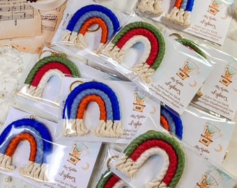 Magnet macrame, Rainbow Macrame Keychain, Mini Baby Shower Magnets, Keychain Favors for Guest