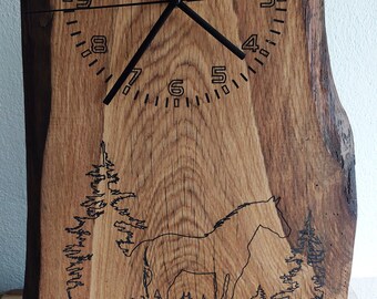 Mur/Horloge en bois/Fait à la main/Horloge murale/Rustique/Unique/En bois/Tenture murale/Horloge/Artisanat en bois