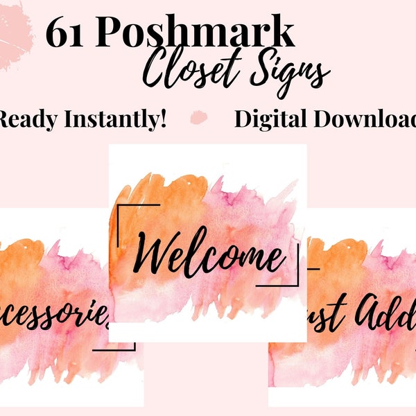 61 Poshmark Closet Signs - Use these Poshmark Closet Dividers to get more sales and attract more buyers!