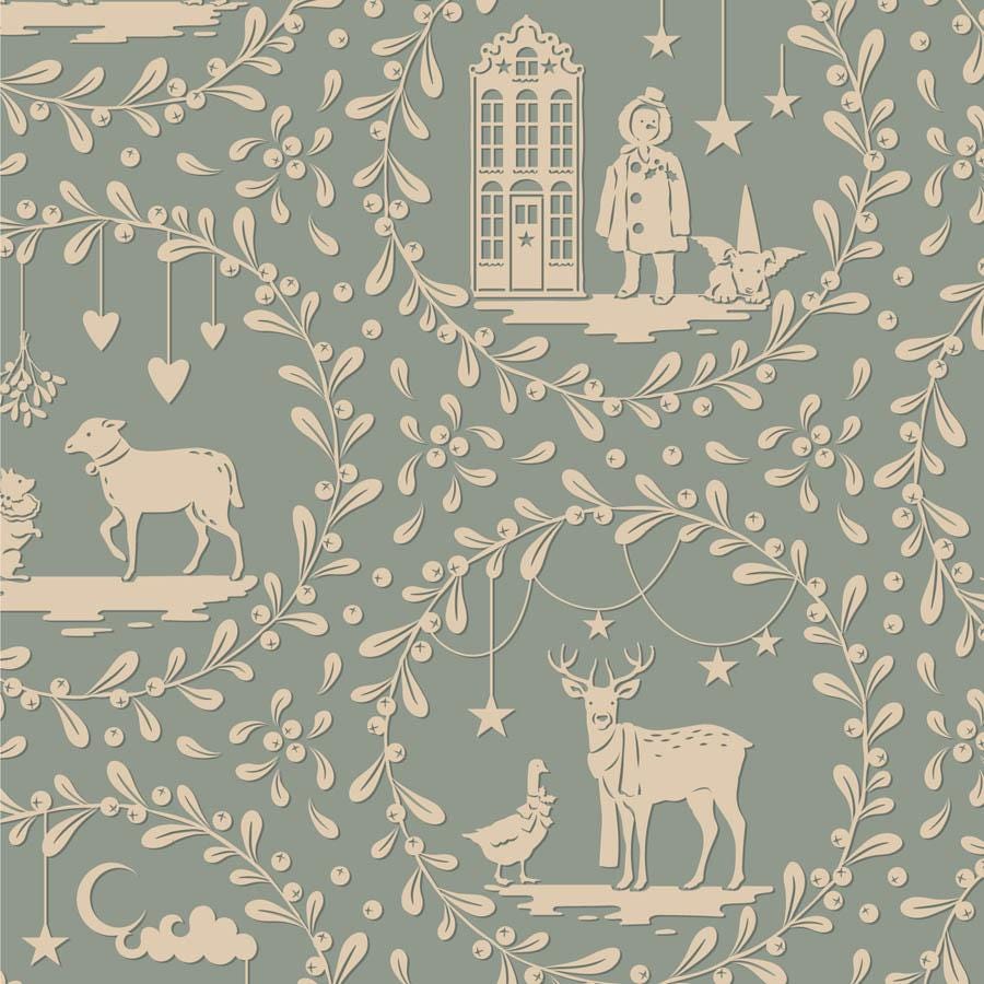 Meterware Scherenschnitt Alpaufzug Stoff Scherenschnitt Stoff