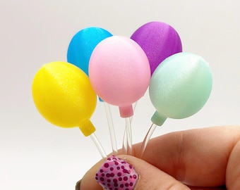 5 pc Mini Balloon Cake Topper Balloons For Party Animal Accessory Miniatures Balloons Fairy Garden Party Accessory Dollhouse Gender Reveal