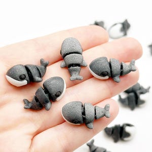 Whale Figure Baby Miniature Whale Cake Topper 3d Printed Animal Articulated Animals Diorama Terrarium Miniatures Desk Pet Adult Fidget Toys