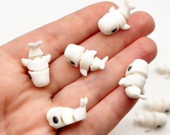 Baby Beluga 3d Printed Animals Articulated Whale Diorama Terrarium Fairy Garden Miniatures Desk Pet Miniature Adult Fidget Toys Aquascape