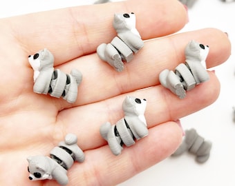 Mini Wolf Articulated Animal 3D Printed Diorama Supply Desk Pet Tiny Baby Figurine Miniatures Stem Toy Desk Pet Flexi Animals Wolf Miniature