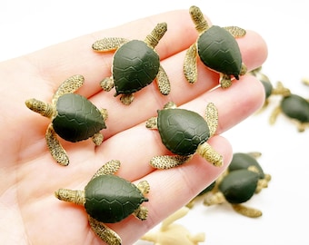 5pc Sea Turtle Miniature Figurines Mini Turtles Tiny Figure Diorama Supplies Terrarium Miniatures Micro Slime Charms Aquarium Ocean Animals