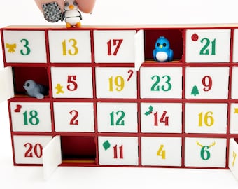 Advent Calendar for Adults Teens Kids Christmas Countdown Miniature Articulated Animals 3D Printed Axolotl Otter Fox Stim Toy Mystery Box