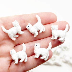 5pc Miniature Kitten Figurines Tiny Mini Figure Diorama Supplies Terrarium Small Fairy Garden Miniatures Cat Figurine Micro Miniature Cat