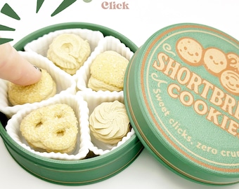 Fidget Clicker Shortbread Cookie Tin Fake Food Keycaps Mechanical Keyboard Stim Toy asmr Clicky Edc Pain Fidget