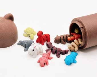 Mini Animals, Minis, Mini Figures, Tiny Animals, 3D Printed Minis,Miniatures, Random 10 Minis,Mystery capsule,Adult Fidget Toys,Party Favors