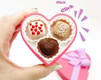 Fidget Clicker Fake Chocolates Keycaps Mechanical Keyboard Stim Toy asmr Clicky Edc Pain Fidget Candy Alternative Valentine Exchange Heart