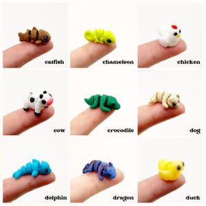 Miniature Articulated Animals 3D Printed Axolotl Otter Fox Fairy Garden Supplies Terrarium Figure Diorama Advent Calendar Stem Toy Rhino bild 4