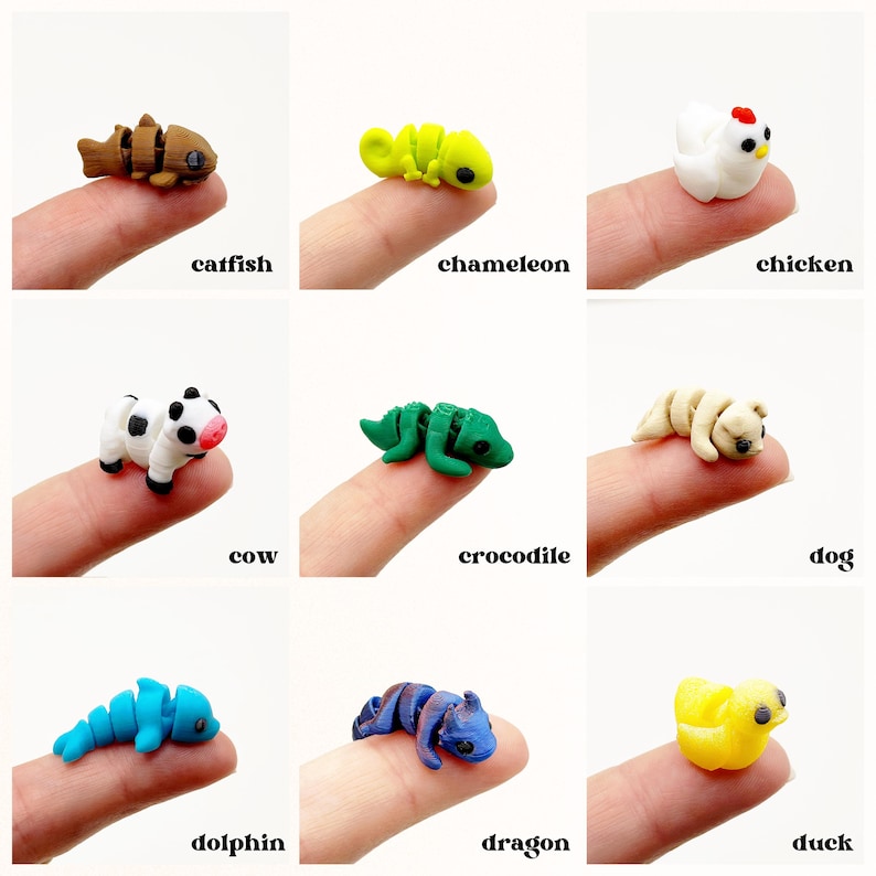 Miniature Articulated Animals 3D Printed Axolotl Otter Fox Fairy Garden Supplies Terrarium Figure Diorama Advent Calendar Stem Toy Rhino bild 4