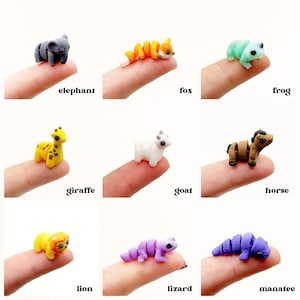 Miniature Articulated Animals 3D Printed Axolotl Otter Fox Fairy Garden Supplies Terrarium Figure Diorama Advent Calendar Stem Toy Rhino bild 5
