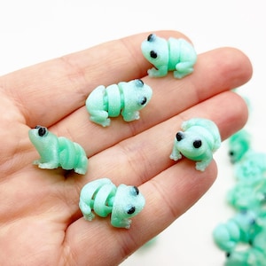 5pc Baby Frogs Miniature Figurines Tiny Mini Figure Diorama Terrarium Small Fairy Garden Miniatures 3D printed Fidget Toy Party Favor