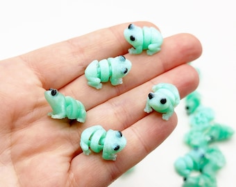 5pc Baby Frogs Miniature Figurines Tiny Mini Figure Diorama Terrarium Small Fairy Garden Miniatures 3D printed Fidget Toy Party Favor