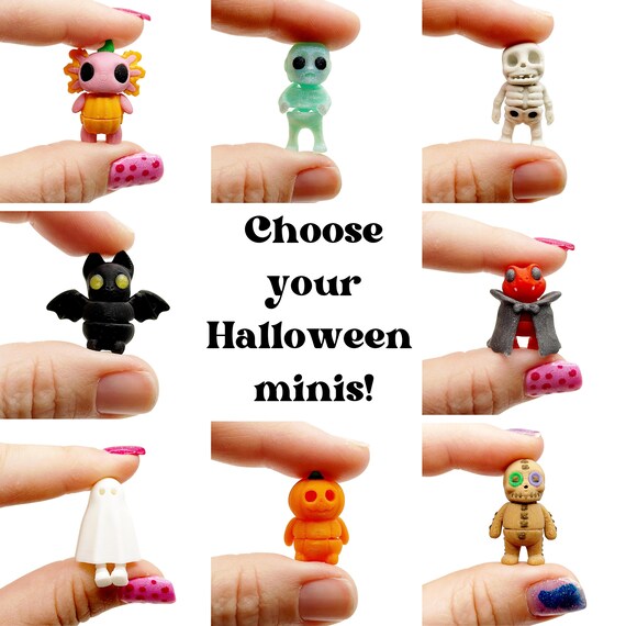 Halloween Miniatures, 3d Print, Articulated Animals, Occupational Therapy, Stress Relief, Halloween Advent, Dancing Skeleton, Cute Black Bat
