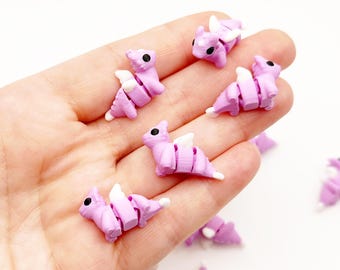 Mini Winged Dragon Articulated Fidgets 3D Printed Animals Miniatures Diorama Supplies Desk Pet Tiny Mini Fairy House Small Baby Dragon
