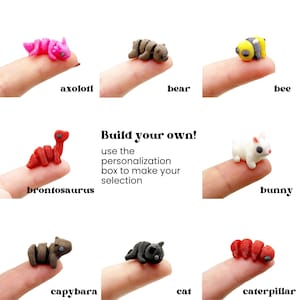 Miniature Articulated Animals 3D Printed Axolotl Otter Fox Fairy Garden Supplies Terrarium Figure Diorama Advent Calendar Stem Toy Rhino bild 3