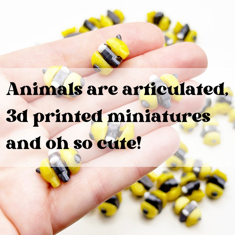 Miniature Articulated Animals 3D Printed Axolotl Otter Fox Fairy Garden Supplies Terrarium Figure Diorama Advent Calendar Stem Toy Rhino bild 2
