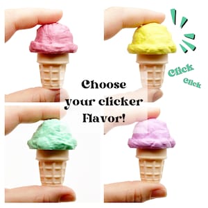Ice Cream Fidget Toy Cute Pastel Clicker for Desk or ADHD 3D Printed Keyboard Fidget Mechanical Keyboard Switch Toy Sensory Gift for Teens