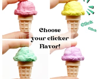 アイスクリームコーン型フィジェットクリッカー - ADHD、自閉症、集中