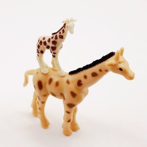 2pc Giraffes, Large and Mini, Diorama Supplies, Small Plastic Animals, Craft Supplies, Fairy Garden, Woodland, Miniatures, Terrarium Figure