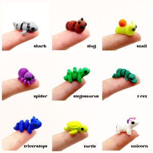 Miniature Articulated Animals 3D Printed Axolotl Otter Fox Fairy Garden Supplies Terrarium Figure Diorama Advent Calendar Stem Toy Rhino bild 7