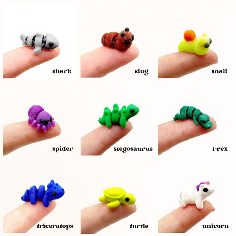 Miniature Articulated Animals 3D Printed Axolotl Otter Fox Fairy Garden Supplies Terrarium Figure Diorama Advent Calendar Stem Toy Rhino bild 7