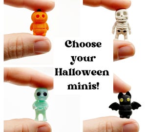 Halloween Miniatures, 3d Print, Articulated Animals, Occupational Therapy, Stress Relief, Halloween Advent, Dancing Skeleton, Cute Black Bat