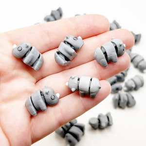 Rhino Figure 3d Printed Animals Articulated Animal Stress Reliever Stim Toys asmr Desk Pet Adult Fidget Diorama Supplies Mini Fidget Small