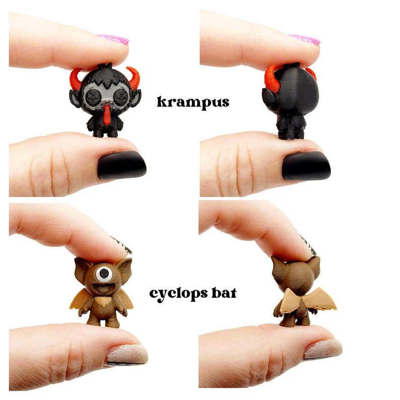 Creepy Cute Cryptids Mothman Wendigo Miniatures Supernatural Bigfoot Figurine Cthulhu Cryptidcore Lake Monster Nessie Jackalope 3D Printed image 12