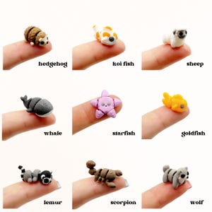 Miniature Articulated Animals 3D Printed Axolotl Otter Fox Fairy Garden Supplies Terrarium Figure Diorama Advent Calendar Stem Toy Rhino bild 10