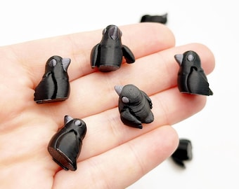 Mini Crows Articulated Animals 3D Printed Diorama Supply Desk Pet Tiny Baby Raven Figurine Witchcraft Supplies Weird Stuff Black Bird Corvid