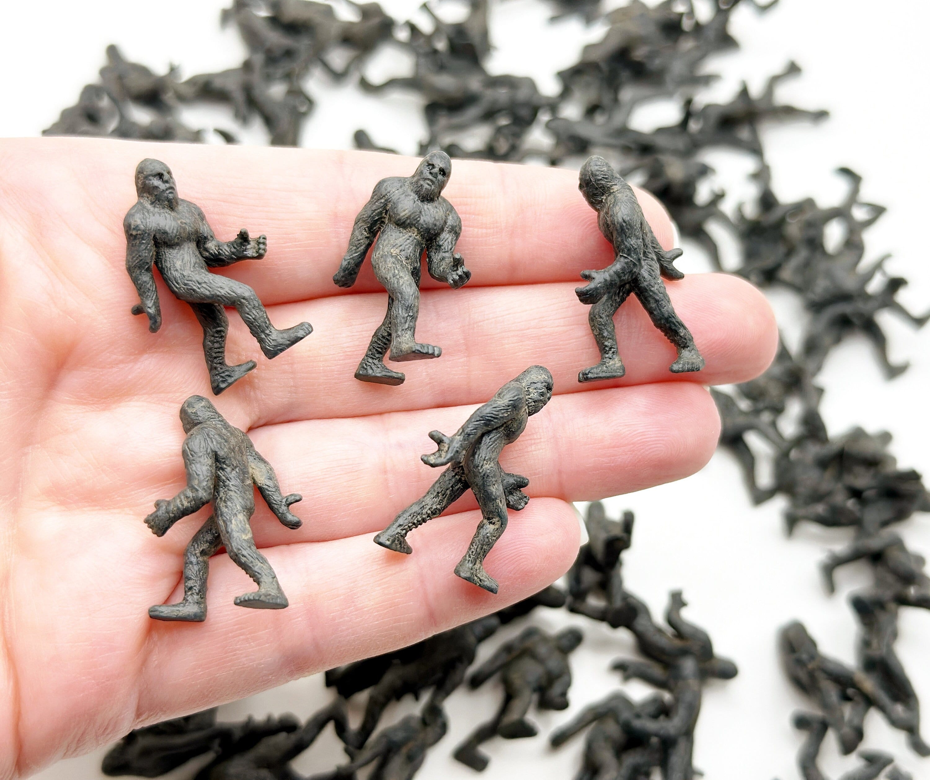 5pc Miniature Bigfoot Figurines, Tiny Mini Figure, Diorama, Terrarium, Small Fairy Garden,Miniatures Figurines Sasquatch Cryptozoology Micro