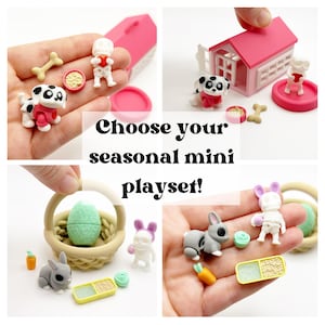 Minispeelsets Paasmand Kleinigheden Bureau Huisdier Kidcore Cutecore 3D-geprinte dieren Gelede Fidgets Bunny Puppy Hondenschaal Zen Garden Relax