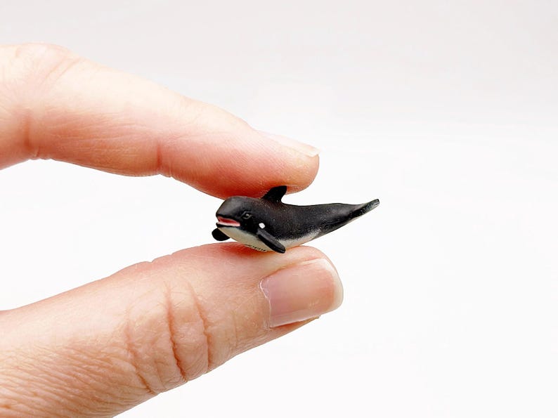 Micro Orca 5pc Orca Miniature Figurines Mini Orcas Tiny Figure Diorama Supplies ...