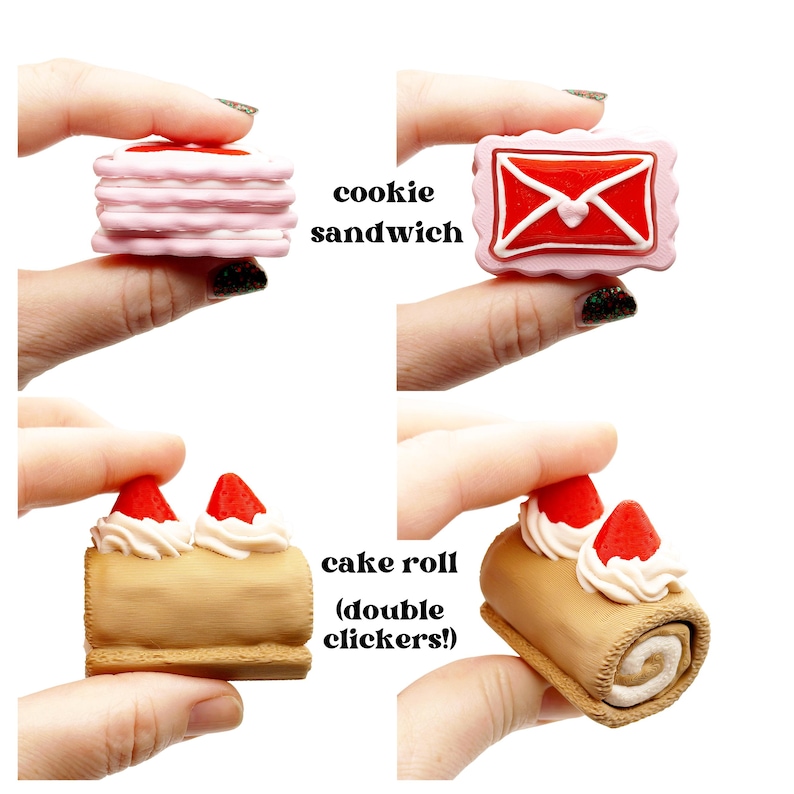 Fidget Clicker Fake Cake Keycaps Mechanical Keyboard Stim Toy Cinnamon ...