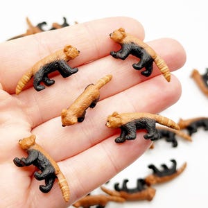 5pc Red Panda Miniatures Tiny Mini Figure Cute Animals Diorama Supplies Terrarium Small Fairy House Garden Red Panda Figurines Micro Decor