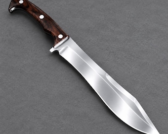 Couteau Khukuri Gurkha forgé à la main en acier à haute teneur en carbone avec étui en cuir - Cadeau pour homme, idéal pour le bushcraft et le camping