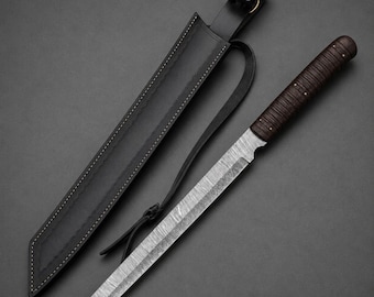 Épée Tanto artisanale en acier de Damas, poignée en micarta, cadeau idéal pour homme
