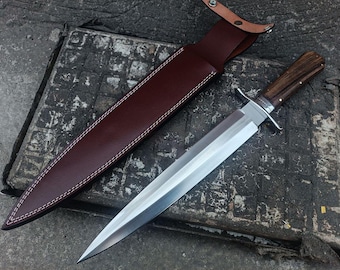 Männerdolche Handgefertigter Fantasy Dolch aus D2 Stahl mit Lederscheide