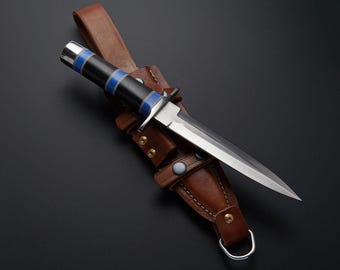 Dagues pour hommes Dague en acier D2 fait main avec étui en cuir